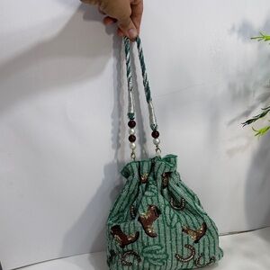 Viral beaded bag Elegant Green Beaded Mini Bag